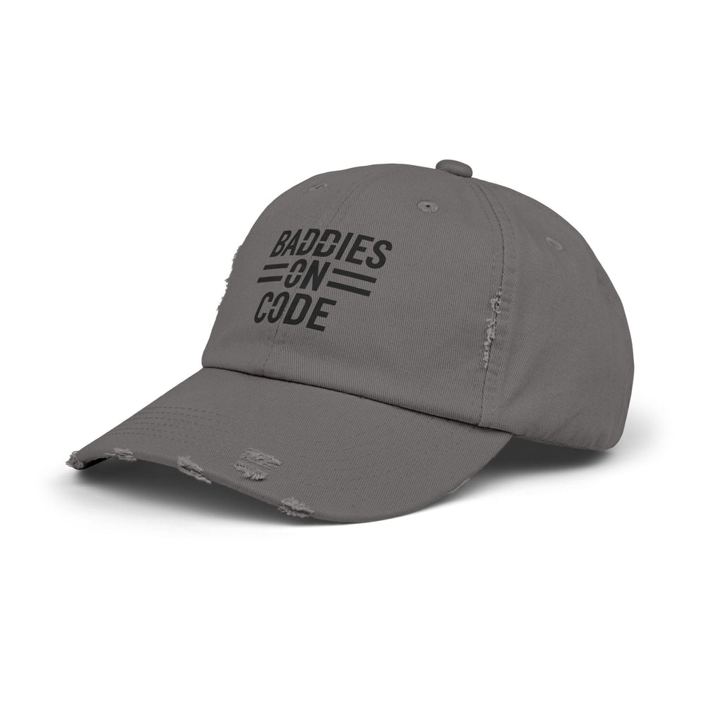 
                  
                    Baddies on Code Unisex Distressed Cap
                  
                
