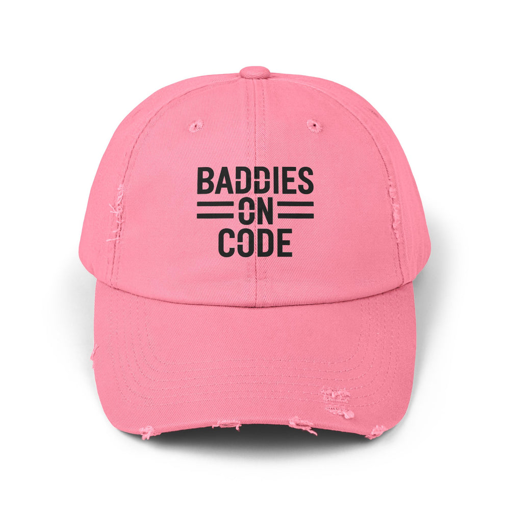 
                  
                    Baddies on Code Unisex Distressed Cap
                  
                