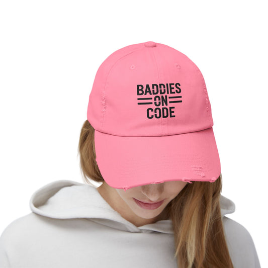 Baddies on Code Unisex Distressed Cap