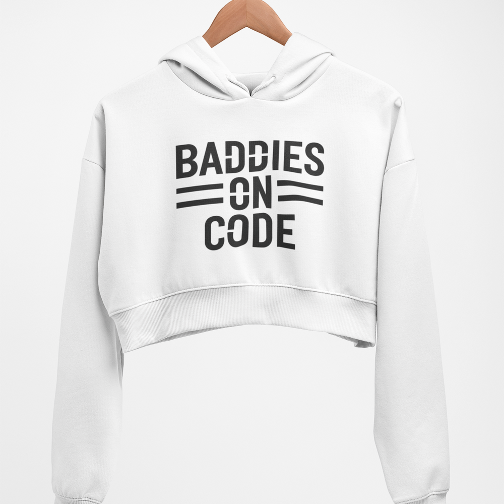 
                  
                    Baddies on Code Crop Hoodie
                  
                