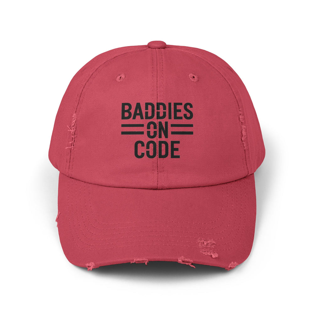 
                  
                    Baddies on Code Unisex Distressed Cap
                  
                