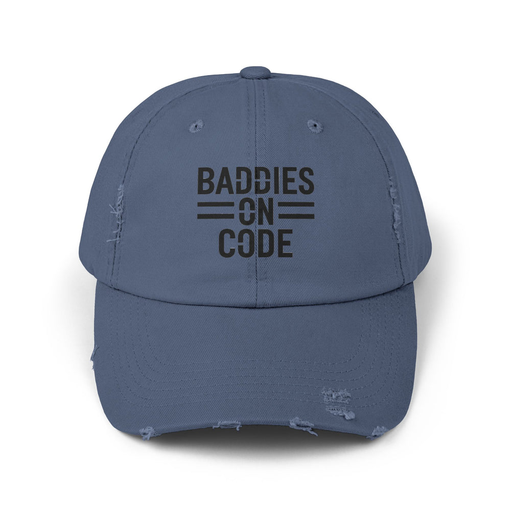 
                  
                    Baddies on Code Unisex Distressed Cap
                  
                
