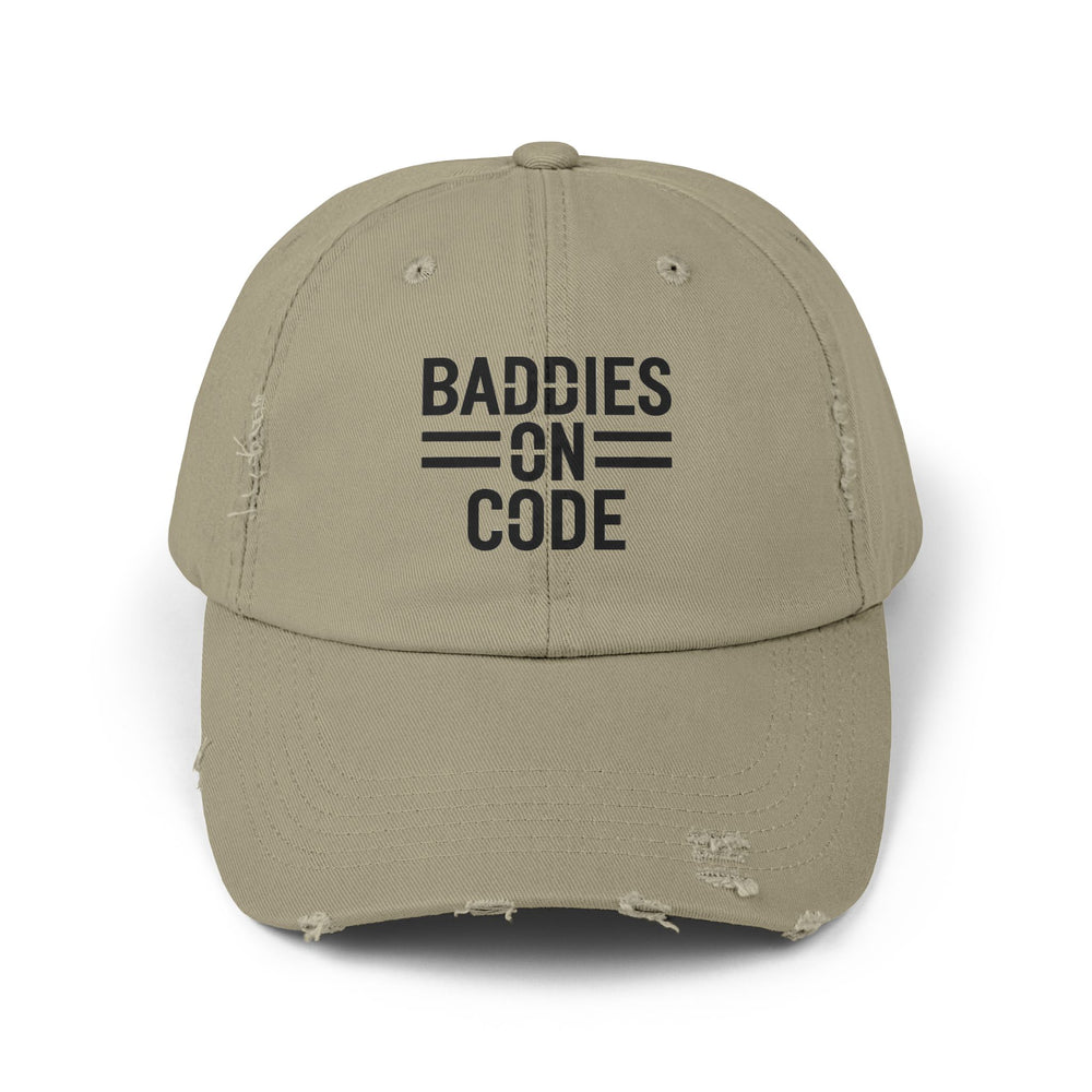 
                  
                    Baddies on Code Unisex Distressed Cap
                  
                