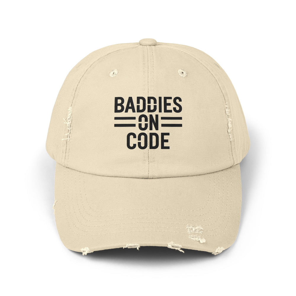 
                  
                    Baddies on Code Unisex Distressed Cap
                  
                